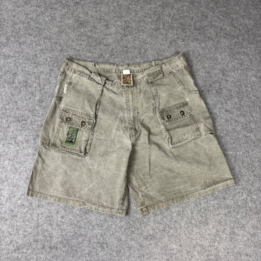 Thomas Cook Adventure Clothing Men 38 Green Cargo Shorts‎ Hiking Utility Vintage